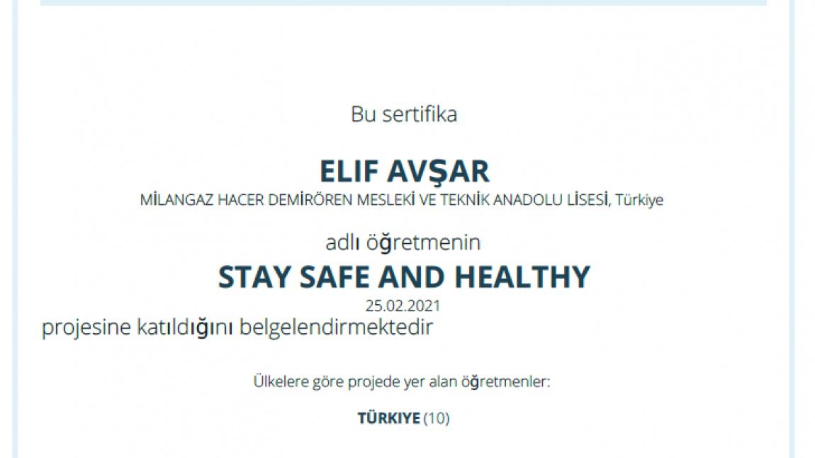STAY SAFE AND HEALTHY eTwinning projesi
